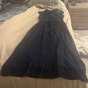 Chic Navy Lace Maxi Dress